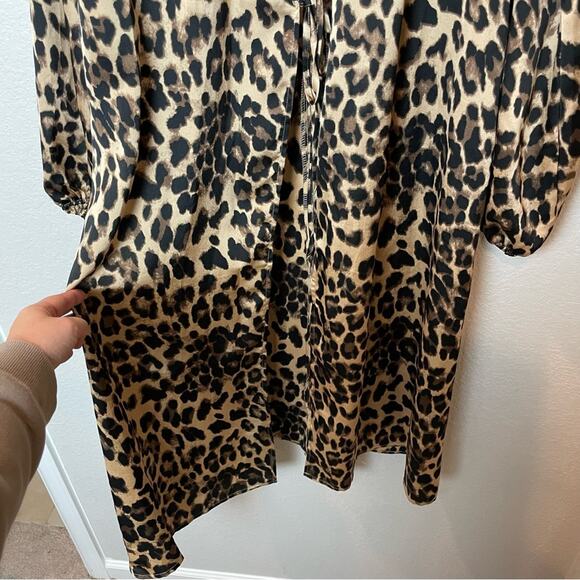 COTTON CANDY LA Leopard Long Sleeve Duster Size L - Picture 7 of 8